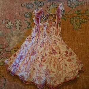 Adorable Pink & White Floral Kids Dress